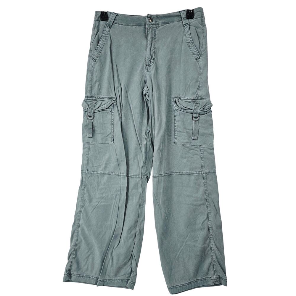 American Eagle Super High-Rise Baggy Wide Leg Cargo Pant Sage Green 10 90's 4227